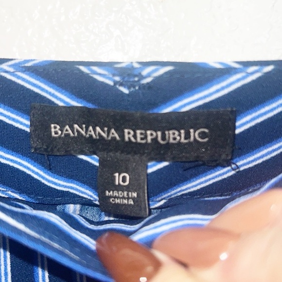 Banana Republic Ryan Tapered Striped Blue Dress Pants - Picture 6 of 11